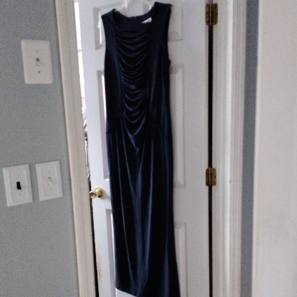 Joseph Ribkoff Navy Gathered Maxi Dress
